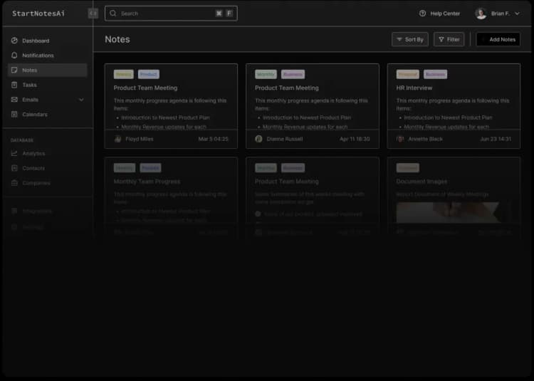 Note-to-Task AI Interface